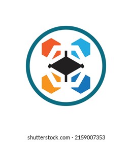 technology of block chain logo illustration design