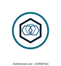 tecnología de diseño de la ilustración del logotipo de la cadena de bloques
