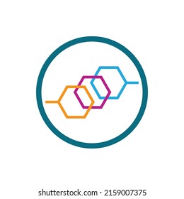 technology of block chain logo illustration design