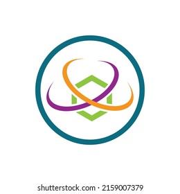 technology of block chain logo illustration design