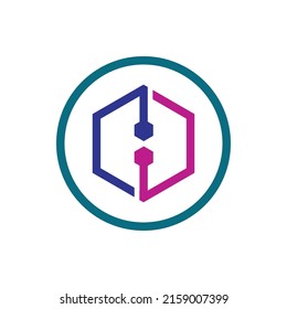 tecnología de diseño de la ilustración del logotipo de la cadena de bloques