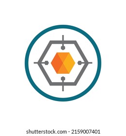 tecnología de diseño de la ilustración del logotipo de la cadena de bloques
