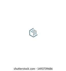 Technology blockchain cryptocurrency logo in hexagon shape