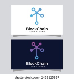 Technology Blockchain logo design template