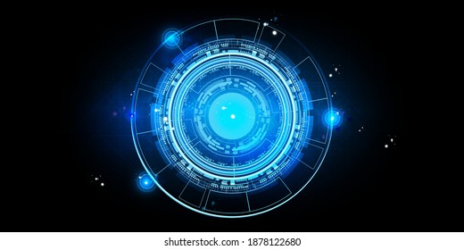 Technology blue background abstract art design for network circuit communication energy power concept art