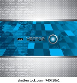 Technology blue background and binary code