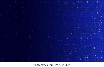 Technology blue binary digital data software programming code random concept matrix background vector illustration.