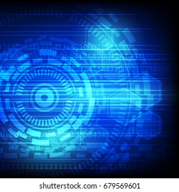 technology blue circle background vector