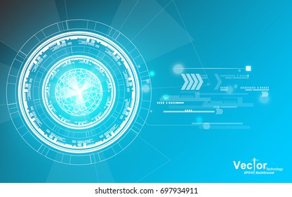 Technology blue circle light abstract background