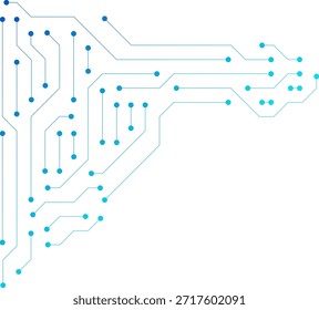 Technology blue circuit board on transparent background