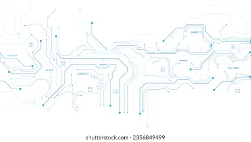 Diagrama de circuito azul de tecnología sobre fondo blanco. Sistema de conexión de placa de circuito de alta tecnología.Tecnología abstracta vectora en fondo blanco.