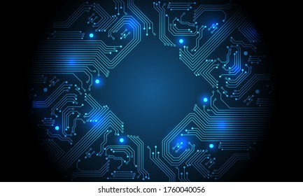 Technology blue circuit mainboard computer futuristic background vector illustration.
