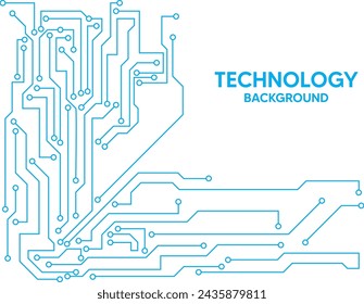 Technology blue circuit on white background