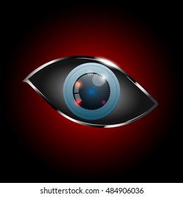 Technology blue eyes abstract background vector illustration .