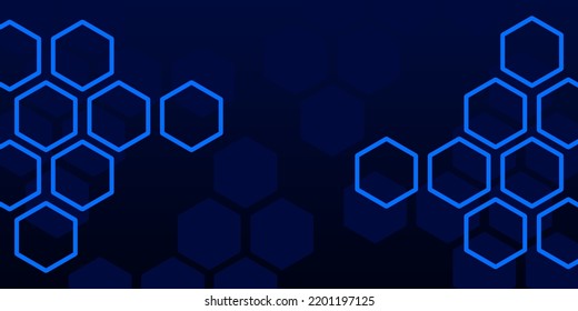 Technisch blaues Hexagon-Design, futuristischer Hintergrund