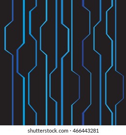 Technology blue light on black seamless background vector illustration.