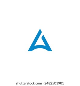 Un logotipo de icono de diseño de triángulo azul de tecnología