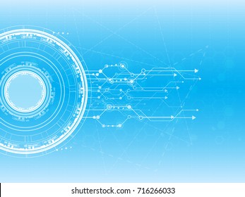 Technology blue white abstract background concept