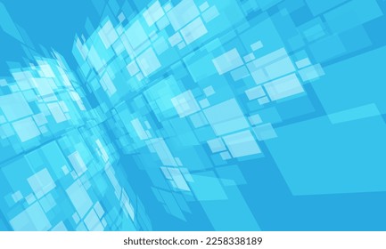 Technology blue white squares data media geometric design modern futuristic background vector illustration.