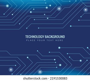 technology board connecting lines and dots on a blue background with spaces for text