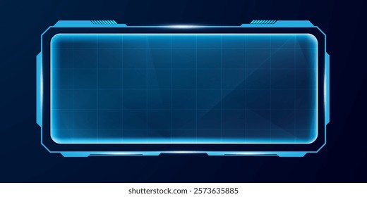 Technology box blue with glowing line vector editable