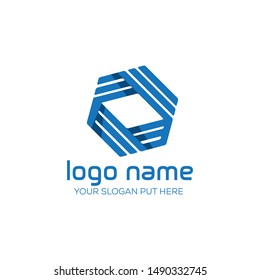 Technology box cube logo design template