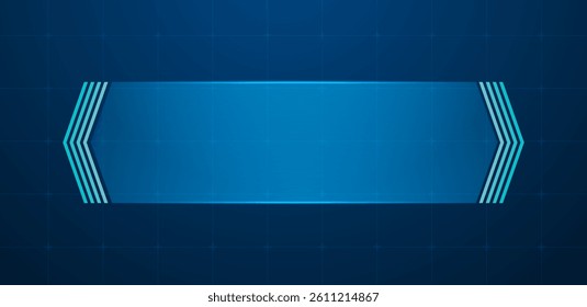 Technology box or futuristic callout title banner and digital frame boxes. HUD screen or textbook blue vector