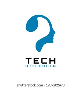 Technology Brain Cell Mobile Digital Application Logo Design Vector