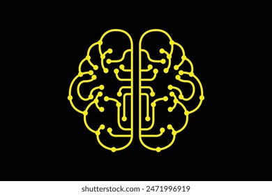 Technology brain circuit design vector illustration