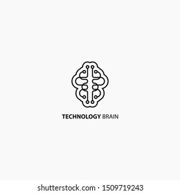 technology brain logo template design. Vector illustration. Abstract brain technology web Icons and vector logo.