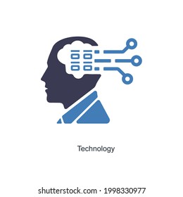 Technology or Brain Storm Icon Concept