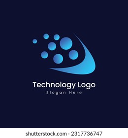 Plantilla vectorial de diseño de logotipo de marca de tecnología