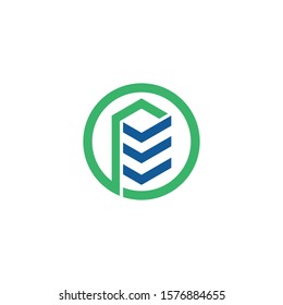 Technology, building, working space logo vector.