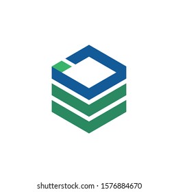 Technology, building, working space logo vector.