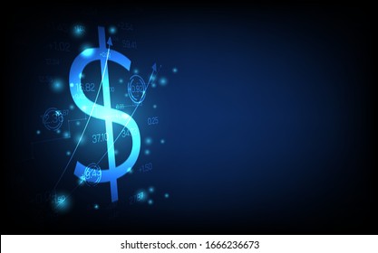 technology business background, graph financial with social network diagram concept, futuristic digital innovation background vector illustration