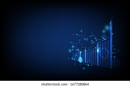 Technologie-Business-Hintergrund, Grafik-Finanzsystem mit Social-Network-Diagramm-Konzept, futuristische digitale Innovation Hintergrund-Vektorillustration