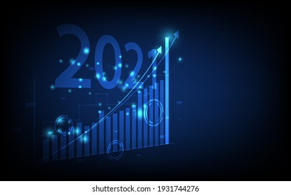 technology business background, graph financial with social network diagram concept, futuristic digital innovation background vector illustration