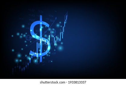 technology business background, graph financial with social network diagram concept, futuristic digital innovation background vector illustration