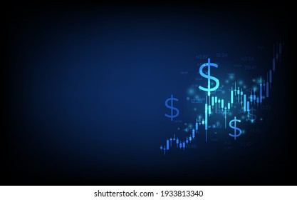 technology business background, graph financial with social network diagram concept, futuristic digital innovation background vector illustration
