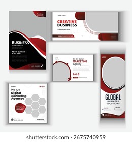 Technology Business-Paket - Vorlagen für Digital Agency-Branding, Web, App und Marketing