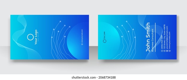 Technology business card template vector design. Modern corporate futuristic tech concept can be adapt for banner, flier, brochure, cover and much more