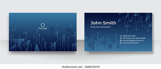 Technology business card template vector design. Modern corporate futuristic tech concept can be adapt for banner, flier, brochure, cover and much more