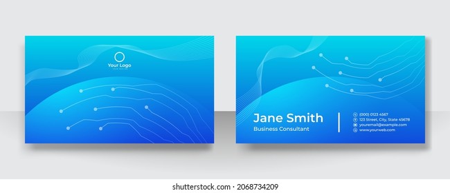 Technology business card template vector design. Modern corporate futuristic tech concept can be adapt for banner, flier, brochure, cover and much more