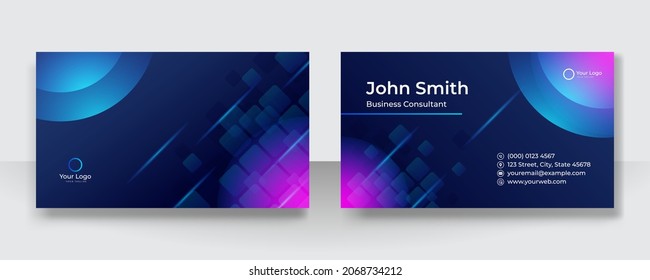 Technology business card template vector design. Modern corporate futuristic tech concept can be adapt for banner, flier, brochure, cover and much more