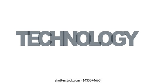 Technology business card text. Modern lettering poster. Color word art slogan icon. Phrases vector print design elements.