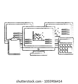 technology business clipboard calculator statistics graphs