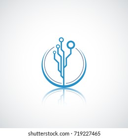 Technology business company logo. 