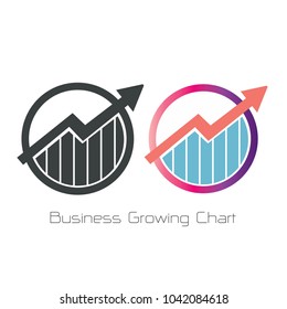 technology and business concept -  Business Growing Chart vector illustration isolated on white background