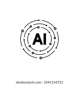 technology, business, education, artificial intelligence interface for technology world. electronic circuit and AI concept. AI logo. electronic circuit and AI logo