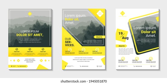 Diseño del volante de negocios de tecnología. diseño creativo de ilustraciones vectoriales, de color amarillo y para la promoción de negocios tecnológicos.